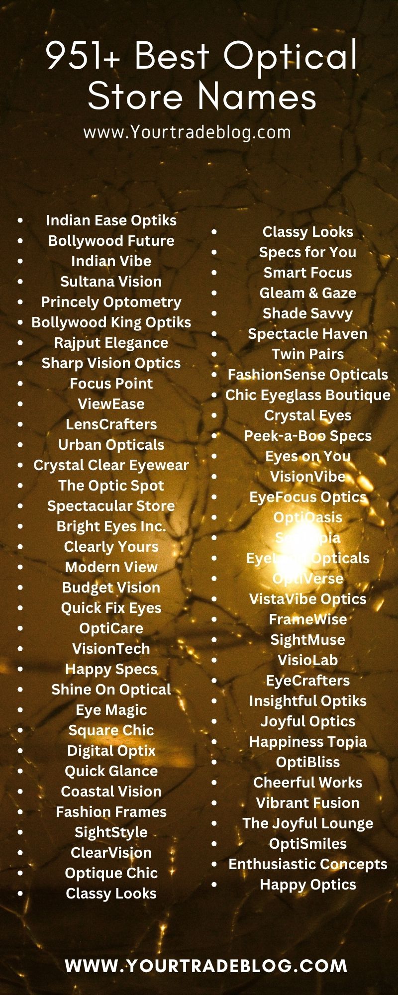 Optical Shop Names Infographics